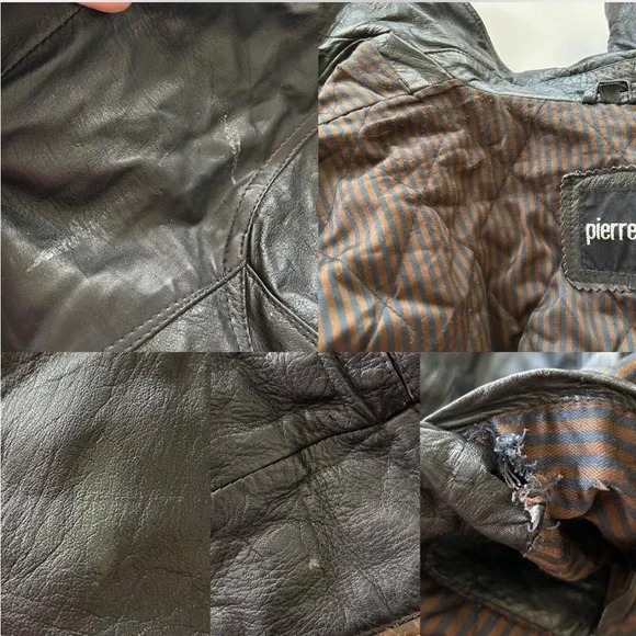 Vintage Pierre Cardin leather bomber jacket with a distressed look Medium. - Picture 5 of 8